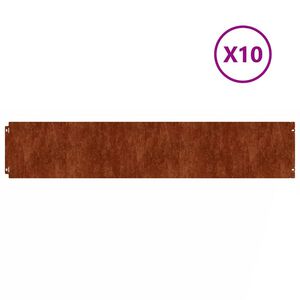 vidaXL Bordes de c&eacute;sped acero corten flexible 10 piezas 20x103 cm