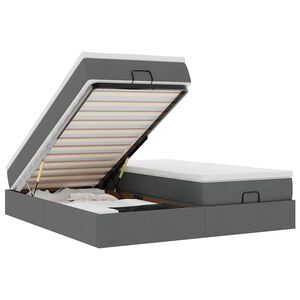 vidaXL Estructura cama otomana colchones tela gris oscuro 180x200cm