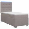 vidaXL Cama box spring con colch&oacute;n con tiras LED Topo 90 x 200 cm Tela