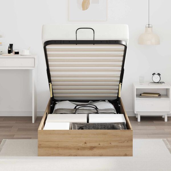 vidaXL Estructura de Cama Ottoman Roble Artesanal 100 x 200 cm