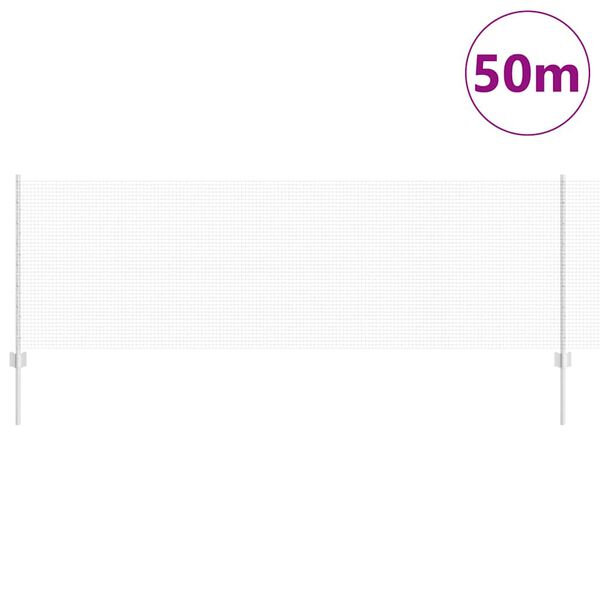 vidaXL Valla con Poste Plateado 0,8 x 50 m Acero