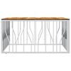 vidaXL Mesa de centro acero inoxidable y madera maciza acacia plateado