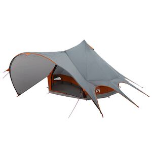 vidaXL Tienda de campa&ntilde;a tipo teepee para 3 personas Gris y naranja