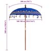 vidaXL Parasol Balin&eacute;s Azul 185 x 185 x 260 cm Algod&oacute;n