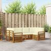 vidaXL Juegos de sof&aacute;s 6 pcs Natural y Crema Madera de Acacia S&oacute;lida