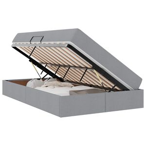 vidaXL Cama con almacenamiento y colch&oacute;n Gris Claro 120 x 190 cm