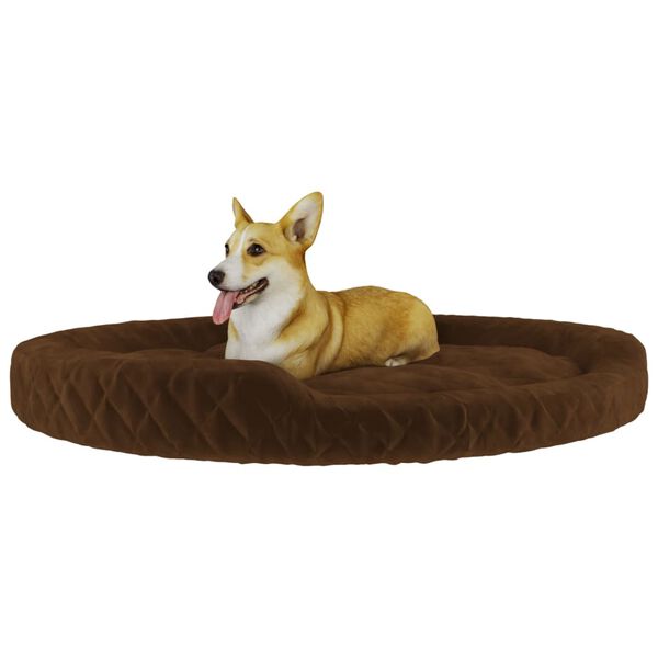 vidaXL Cama para perros de felpa marrón 110x90x23 cm