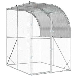 vidaXL Gallinero Plateado 200 x 200 x 215 cm Acero Galvanizado