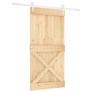 vidaXL Puerta Corredera Natural y Blanco 100 x 210 cm