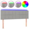 vidaXL Cabecero con LED de tela gris claro 144x5x78/88 cm