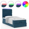 vidaXL Estructura de cama otomana con colchones terciopelo azul oscuro