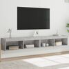 vidaXL Muebles de TV con luces LED 2 uds gris hormig&oacute;n 100x30x30 cm