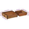 vidaXL Bandeja 2 pcs Marr&oacute;n 29 x 31 x 10 cm Madera s&oacute;lida recuperada
