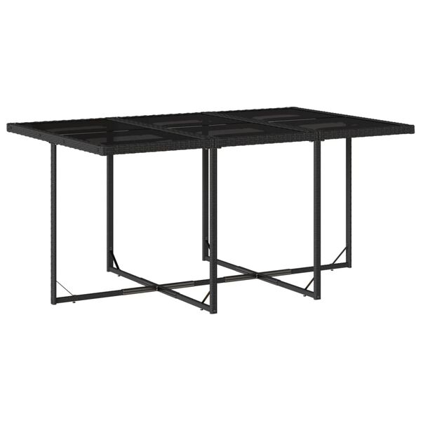 vidaXL Set de comedor de jard&iacute;n 7 pzas y cojines rat&aacute;n sint&eacute;tico negro