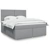 vidaXL Cama box spring con colch&oacute;n tela gris claro 180x200 cm