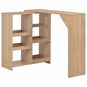 vidaXL Mesa de bar con estanter&iacute;a m&oacute;vil negro 138x39x110 cm