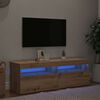 vidaXL Mueble de TV luces LED madera roble artisan 120x35x40 cm
