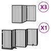 vidaXL Puerta de perros plegable 15 paneles madera &aacute;lamo negra 750 cm