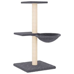 vidaXL Rascador para gatos con postes de sisal gris oscuro 72 cm