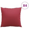 vidaXL Cojines para sof&aacute;, 4 unidades, color rojo vino, 60x60 cm