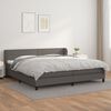 vidaXL Cama box spring con colch&oacute;n cuero sint&eacute;tico gris 200x200 cm