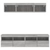 vidaXL Muebles TV pared con LED 5 pzas madera ingenier&iacute;a gris Sonoma
