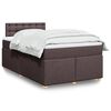 vidaXL Cama box spring con colch&oacute;n tela marr&oacute;n oscuro 120x190 cm
