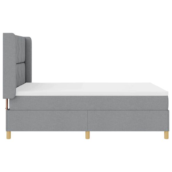 vidaXL Cama tipo Box Spring con colch&oacute;n Gris Claro 140 x 200 cm tela