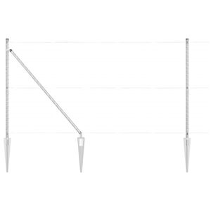 vidaXL Poste de Valla 52 pcs Gris 3,2 x 3,2 x 140 cm