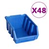 vidaXL Kit de cajas de almacenaje 128 pzas paneles de pared rojo negro