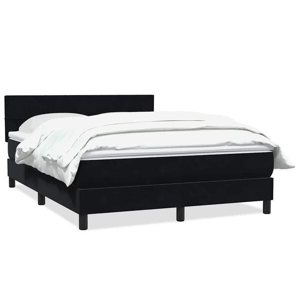 vidaXL Cama box spring con colch&oacute;n terciopelo negro 140x210 cm