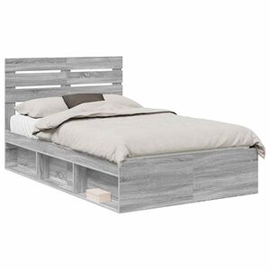 vidaXL Estructura de cama con cabecera Gris Sonoma 120 x 200 cm
