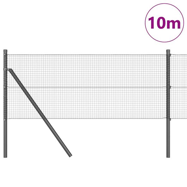 vidaXL Poste de Valla Gris 10 x 0,4 m (malla de 16 x 16 mm)