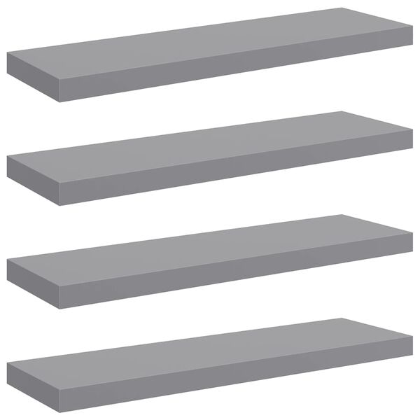 vidaXL Estantes flotantes de pared 4 uds MDF gris 80x23,5x3,8 cm
