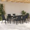 vidaXL Conjunto de Comedor de Jard&iacute;n 7 pcs Negro