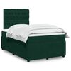 vidaXL Cama box spring con colch&oacute;n terciopelo verde oscuro 120x190 cm