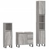 vidaXL Set de muebles de baño 3 pzas madera contrachapada gris sonoma