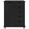 vidaXL Gabinete rodante Negro 63,5 x 39 x 79 cm Madera de Pino Macizo