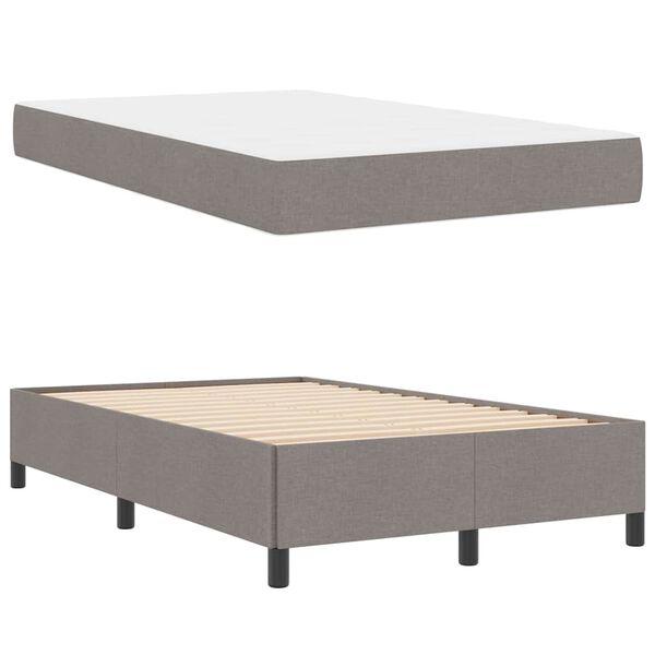 vidaXL Cama tipo Box Spring Taup&eacute; 120 x 190 cm tela