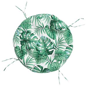 vidaXL Coj&iacute;n redondo tela Oxford estampado de hojas &Oslash; 60x11 cm