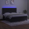 vidaXL Cama box spring colch&oacute;n y LED terciopelo negro 160x200 cm