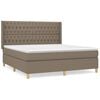 vidaXL Cama box spring con colch&oacute;n tela gris taupe 180x200 cm
