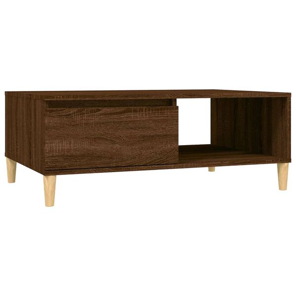 vidaXL Mesa de centro madera de ingeniería roble marrón 90x60x35 cm
