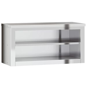 vidaXL Armario de pared de cocina con estante acero inoxidable