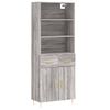 vidaXL Aparador alto madera contrachapada gris sonoma 69,5x34x180 cm