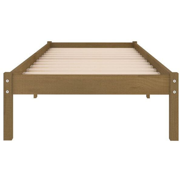 vidaXL Estructura de cama madera maciza de pino marrón miel 90x200 cm