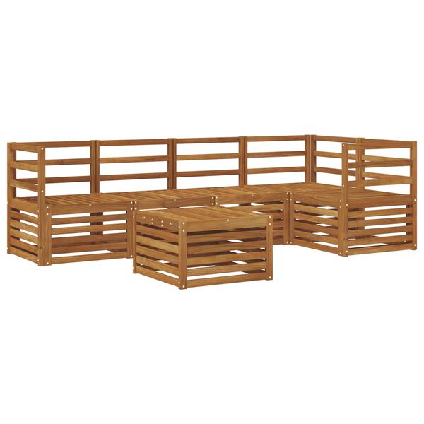 vidaXL Juegos de sof&aacute;s 6 pcs Natural Madera de Acacia S&oacute;lida