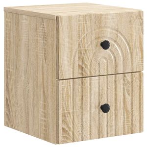 vidaXL Mesita de Noche de Pared Roble Sonoma 33 x 34,5 x 40 cm