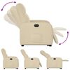 vidaXL Sill&oacute;n el&eacute;ctrico reclinable elevable de tela color crema