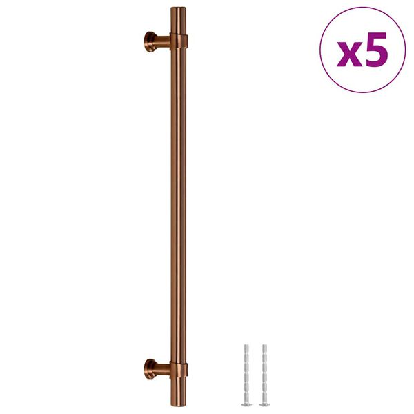vidaXL Tiradores para armarios 5 uds acero inoxidable bronce 224 mm
